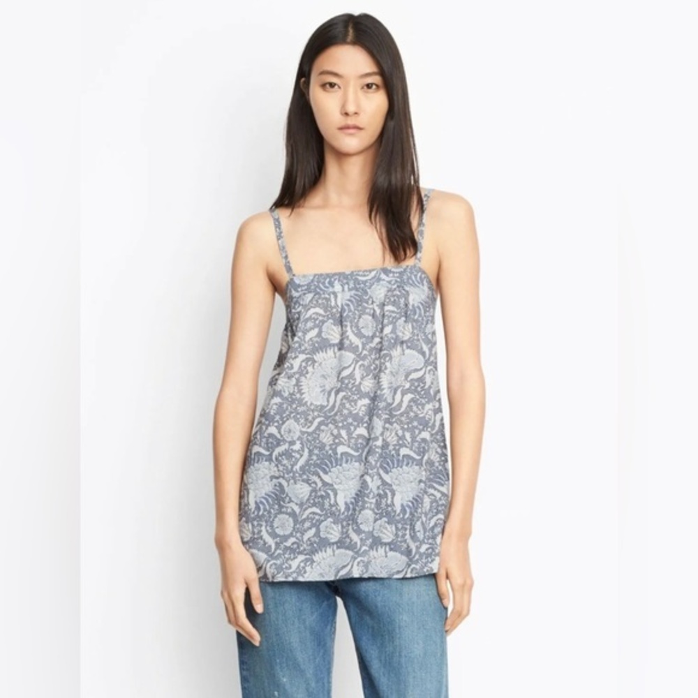 Vince 100 % cotton floral blouse size Medium